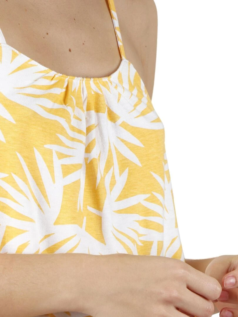 Robe de plage à bretelles Palm Spring   Jaune
