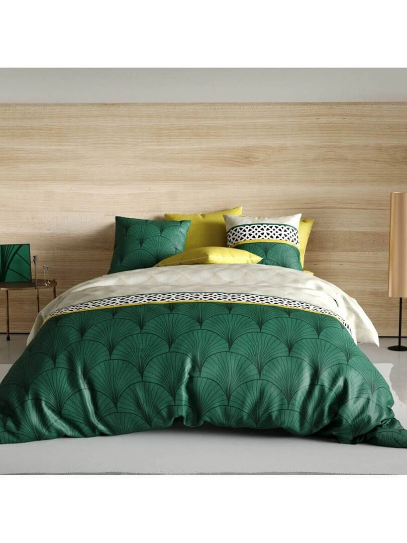 Housse de couette 240x220 Hope + 2 taies 100% coton 57 fils Vert