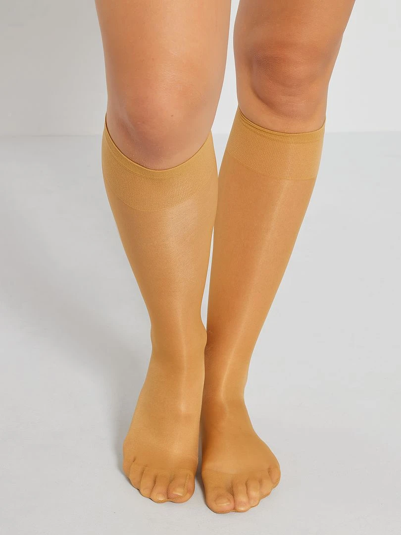 Lot 3 paires de mi bas beige