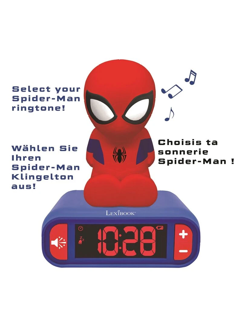 Réveil Avec Veilleuse En 3d Design Spiderman Et Effets Sonores   N/A