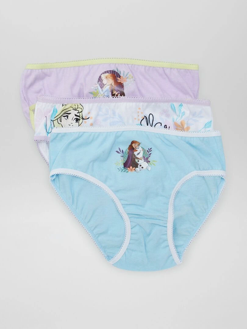 Lot de 3 culottes 'Reine des neiges' Bleu/violet/blanc