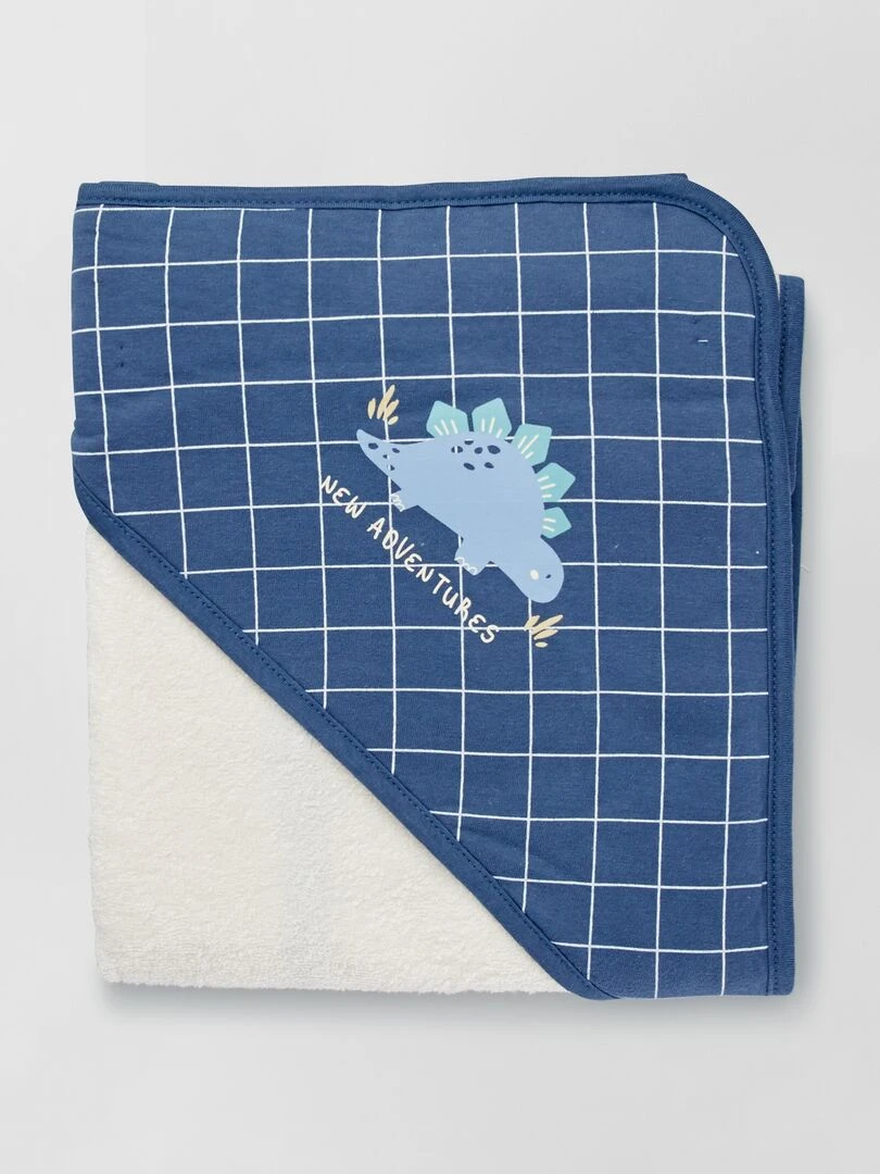 Ensemble cape de bain + gant de toilette Bleu