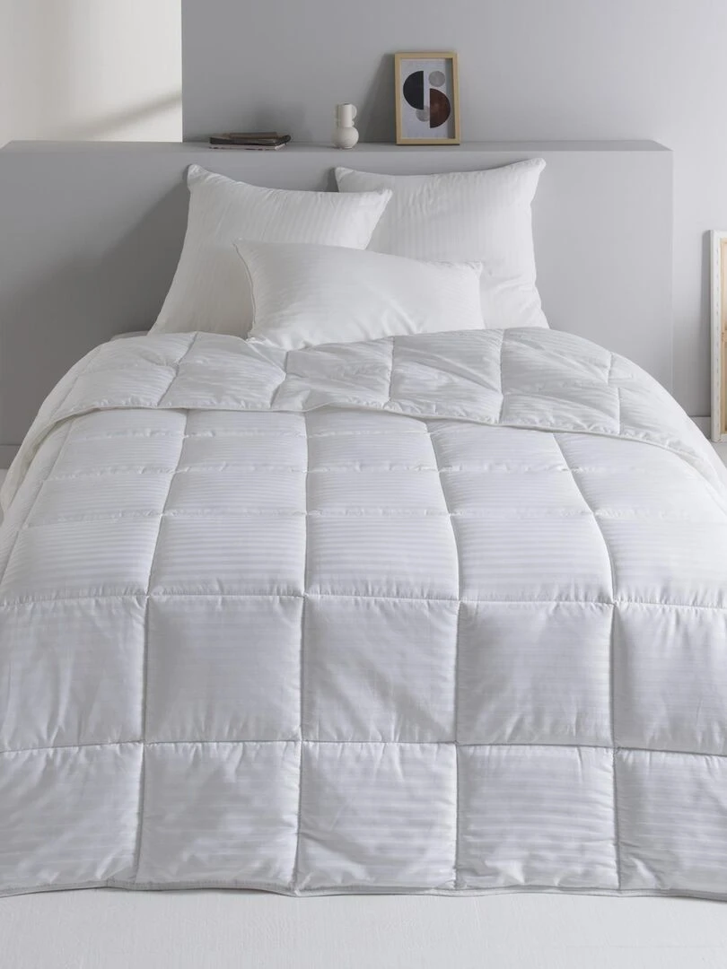 Couette chaude en satin de coton   Blanc