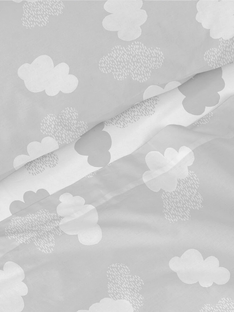 Parure de lit 2 pièces Clouds "Happyfriday"   Gris