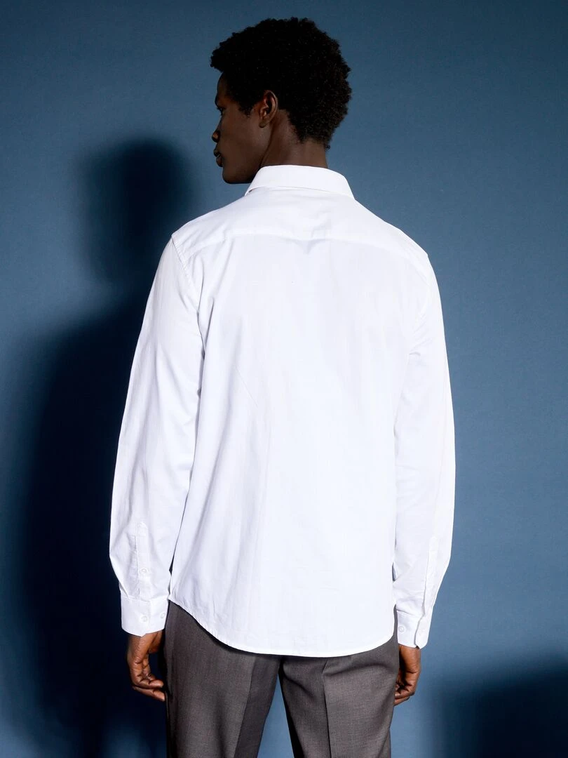 Chemise droite unie   blanc