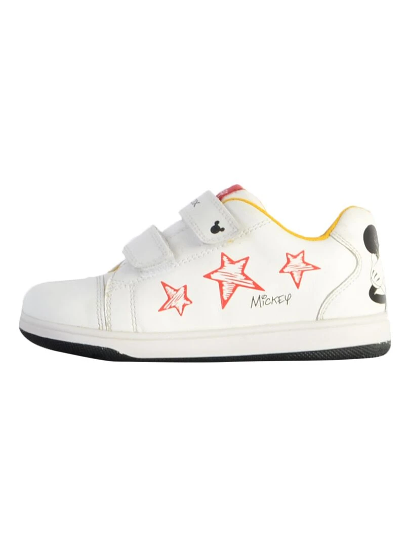 Basket Cuir Geox Enfant New Flick Blanc