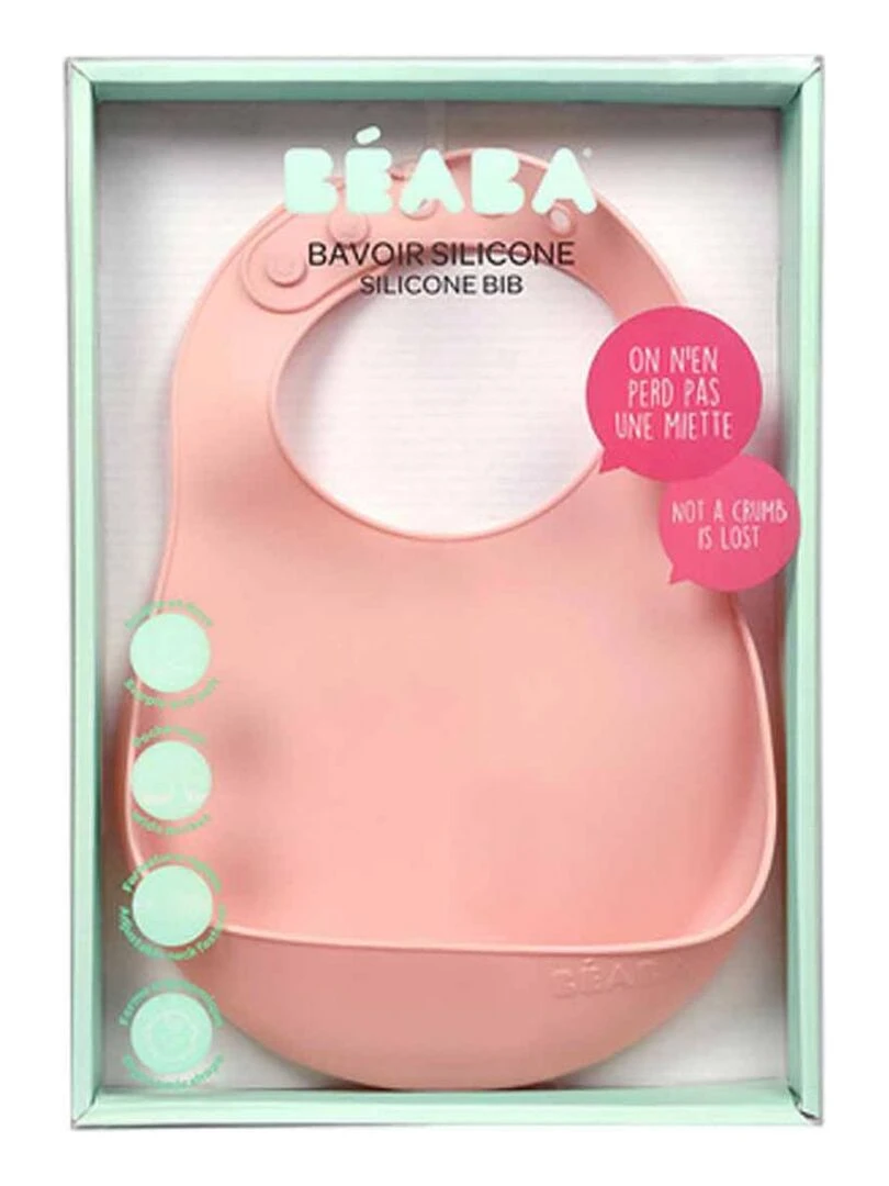 Bavoir silicone old pink Rose