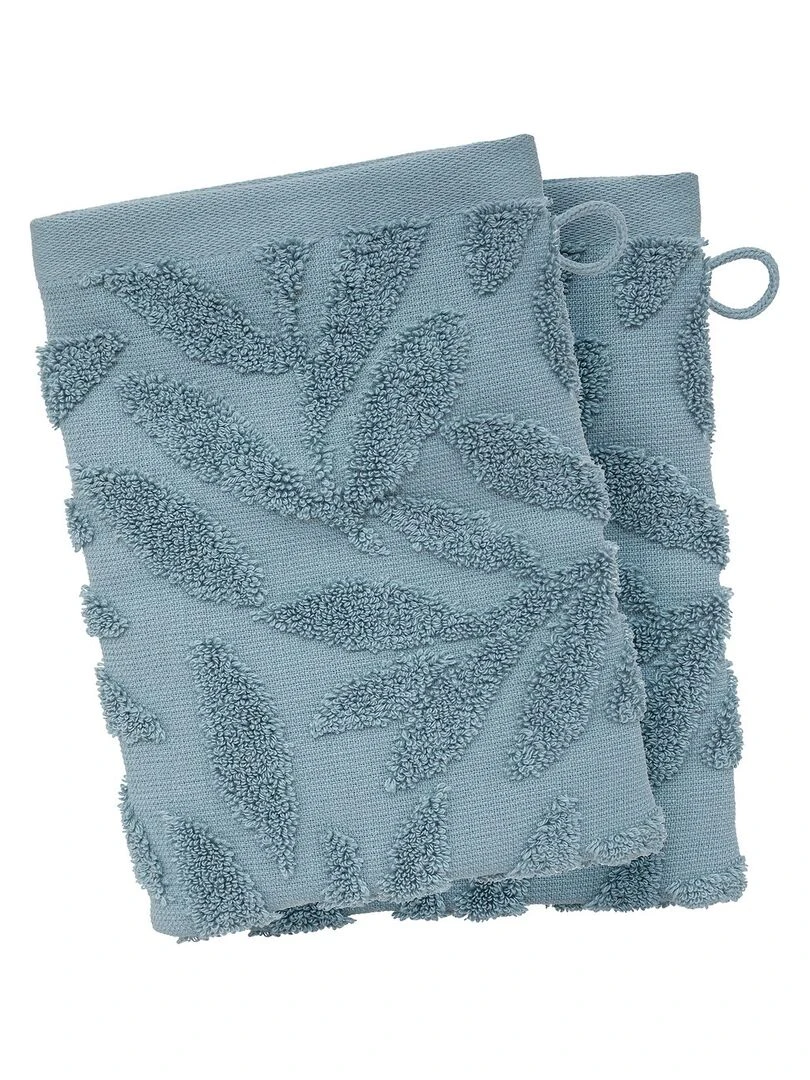 2 gants de toilette tencel Ciselle Blanc
