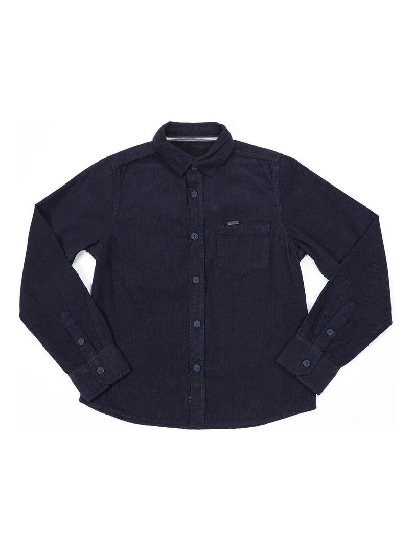 Chemise manches longues velours TOWEN J Bleu marine