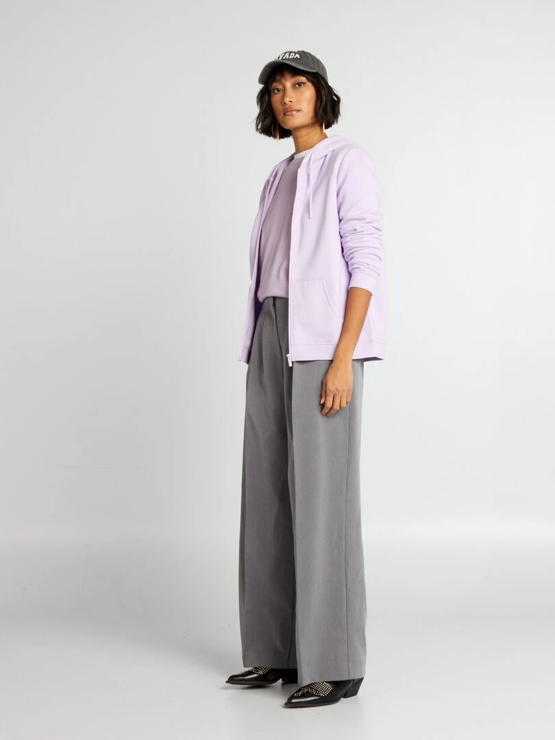 Sweat zippé à capuche Violet