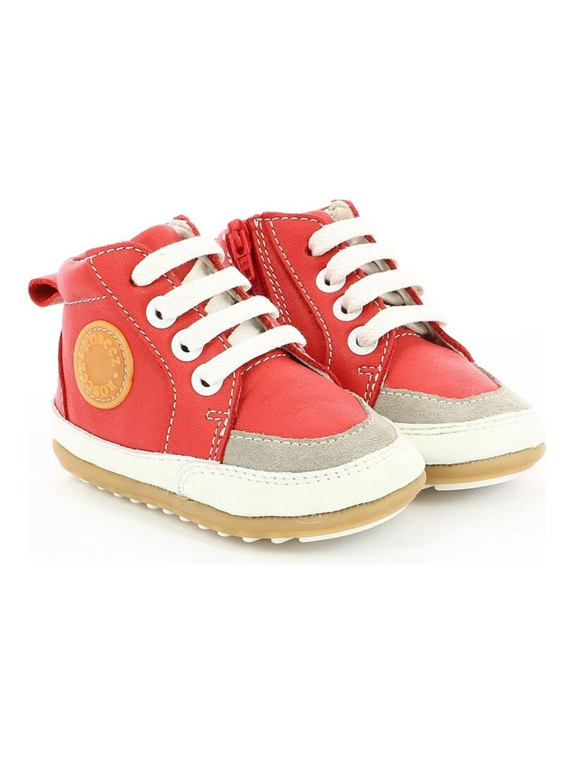 Sneakers hautes Cuir Migo Rouge