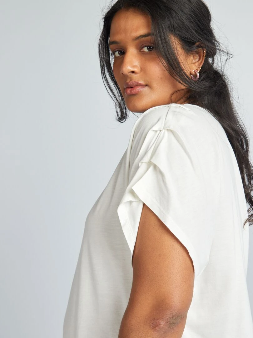 T shirt uni manches courtes   blanc