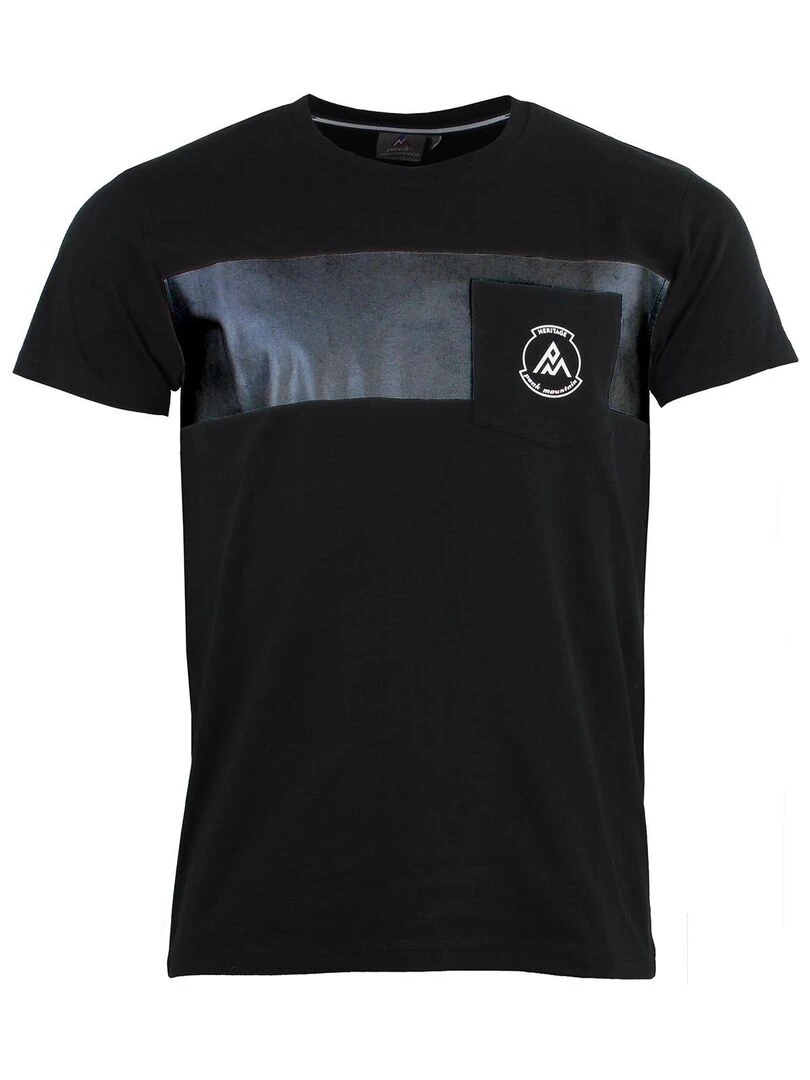 T shirt manches courtes homme CABRI PEAK MOUNTAIN Noir Noir