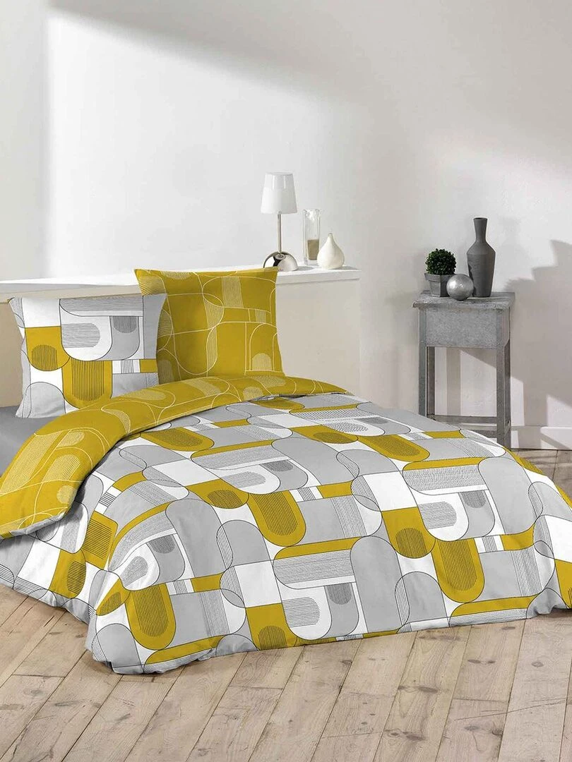 Housse de couette 240x260 + 2 taies Sotchi microfibre Jaune