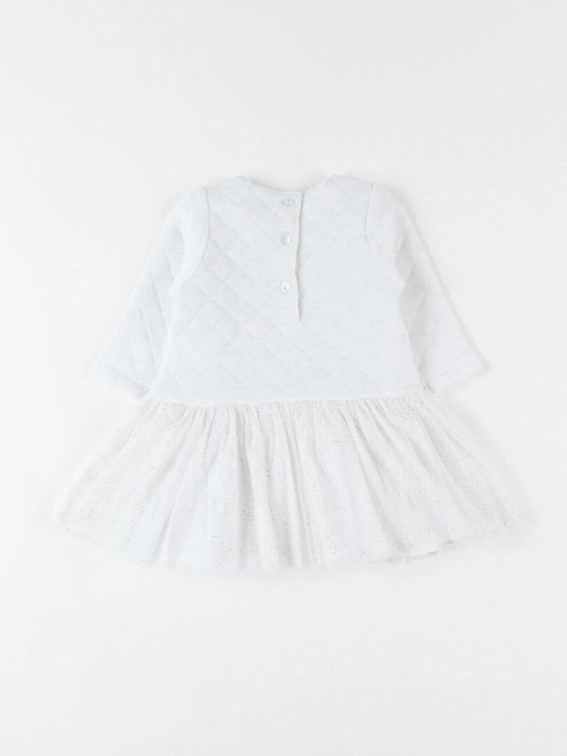 Robe bi matière paillette  chiné/doré   Noukie's   Blanc