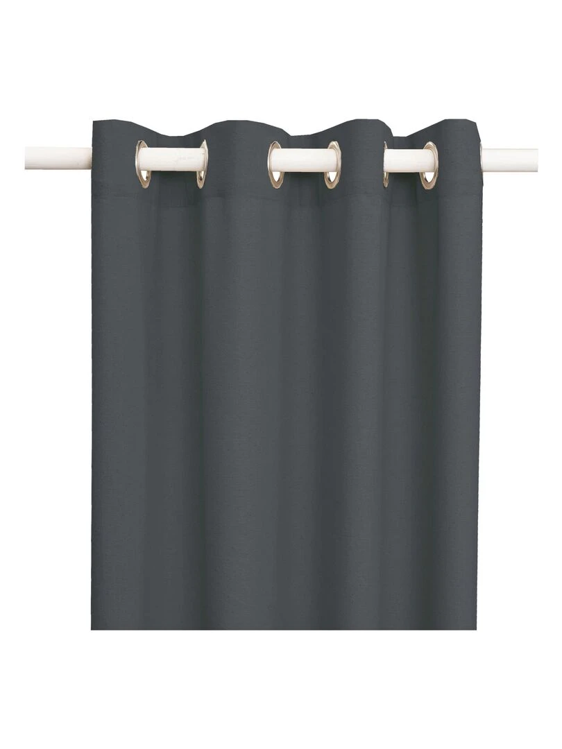 Rideau en coton recyclé avec œillets 'Deko&co' Gris foncé