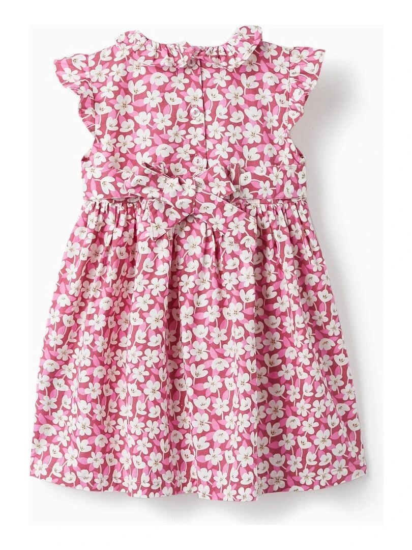 Robe Florale avec Volants pour Bébé Fille manches courtes PICASSO Rose