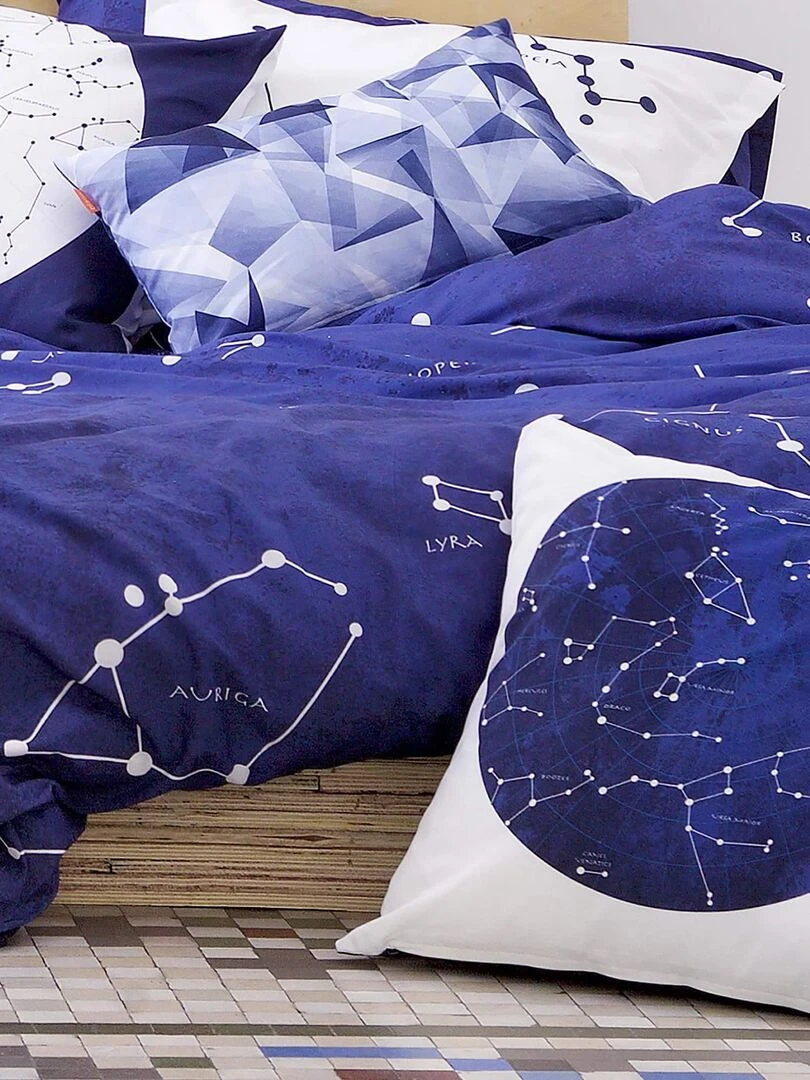 Housse de coussin La nuit "Happyfriday"   Blanc