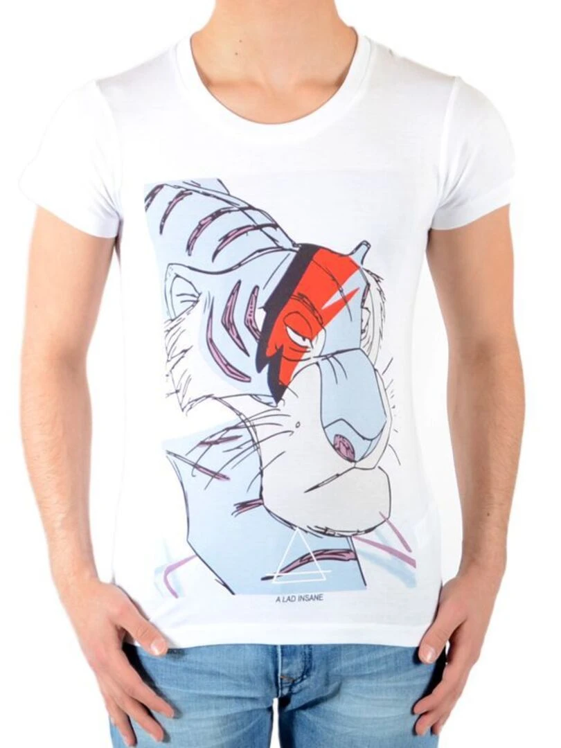 Tee Shirt Little Eleven Paris Shere Khan SS Mixte Garçon Fille Blanc Blanc