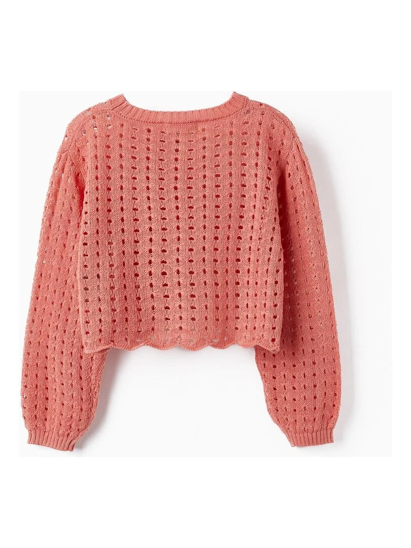 Pull en Maille en Coton pour Fille THE WAVE TRIBE Orange corail
