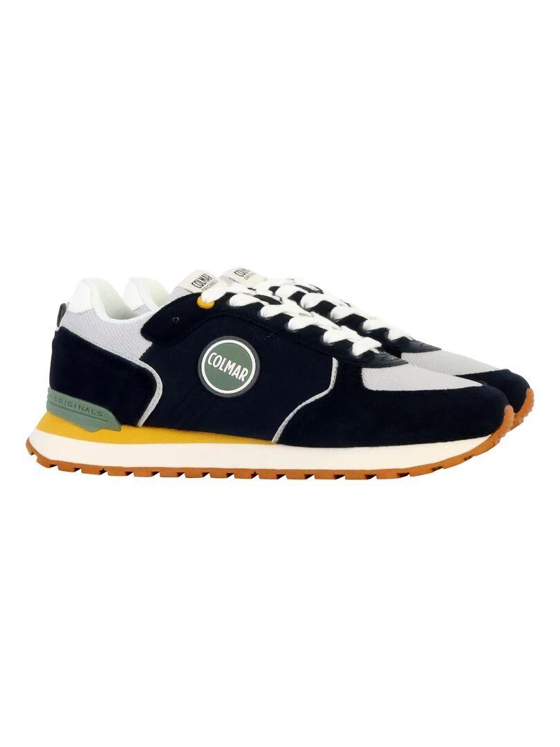 Basket Cuir Colmar Travis Block   Bleu