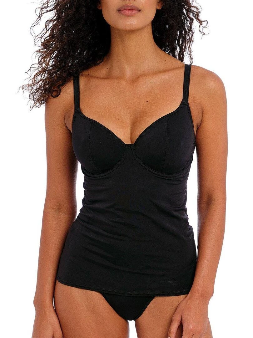 Haut de maillot de bain tankini uni à armatures Jewel cove Noir