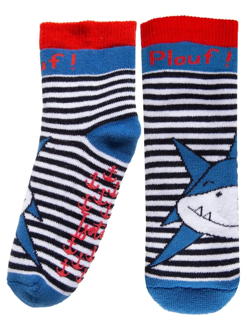 Chaussettes antidérapantes Requin marine 19/26 Bleu marine