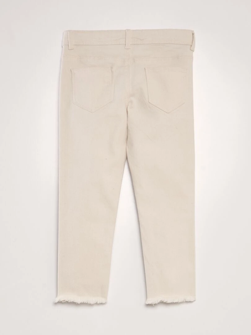 Pantacourt skinny à taille haute Crème