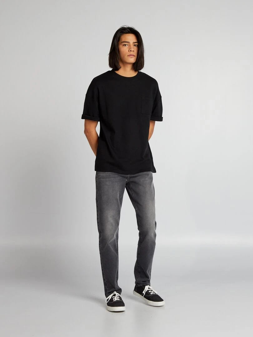 Jean slim à 5 poches Gris