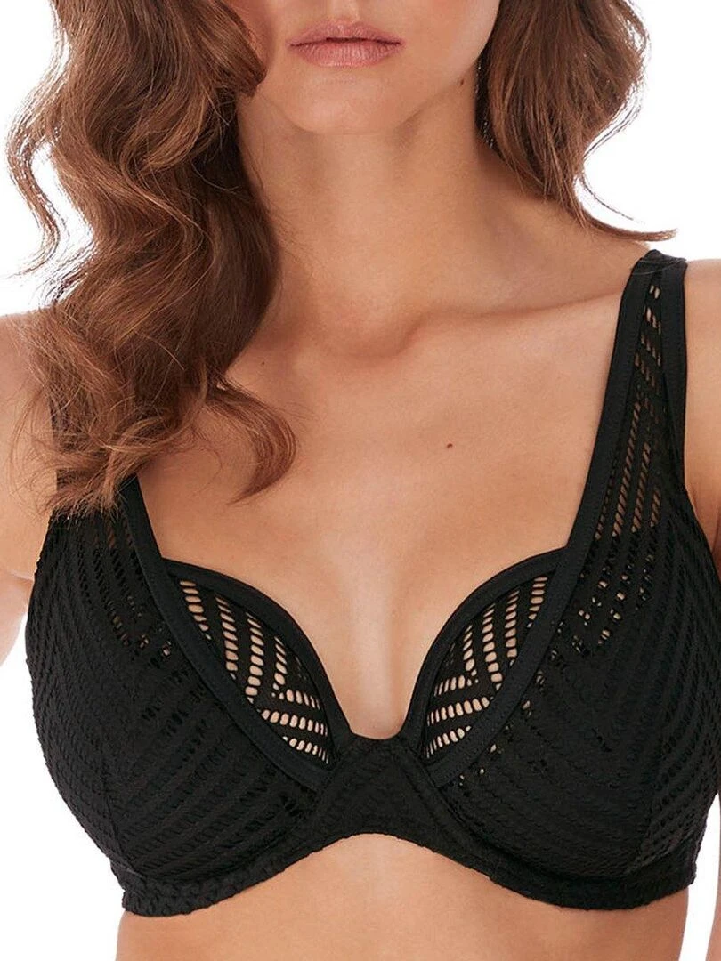 Haut de maillot de bain à armatures bonnets profonds Urban Noir