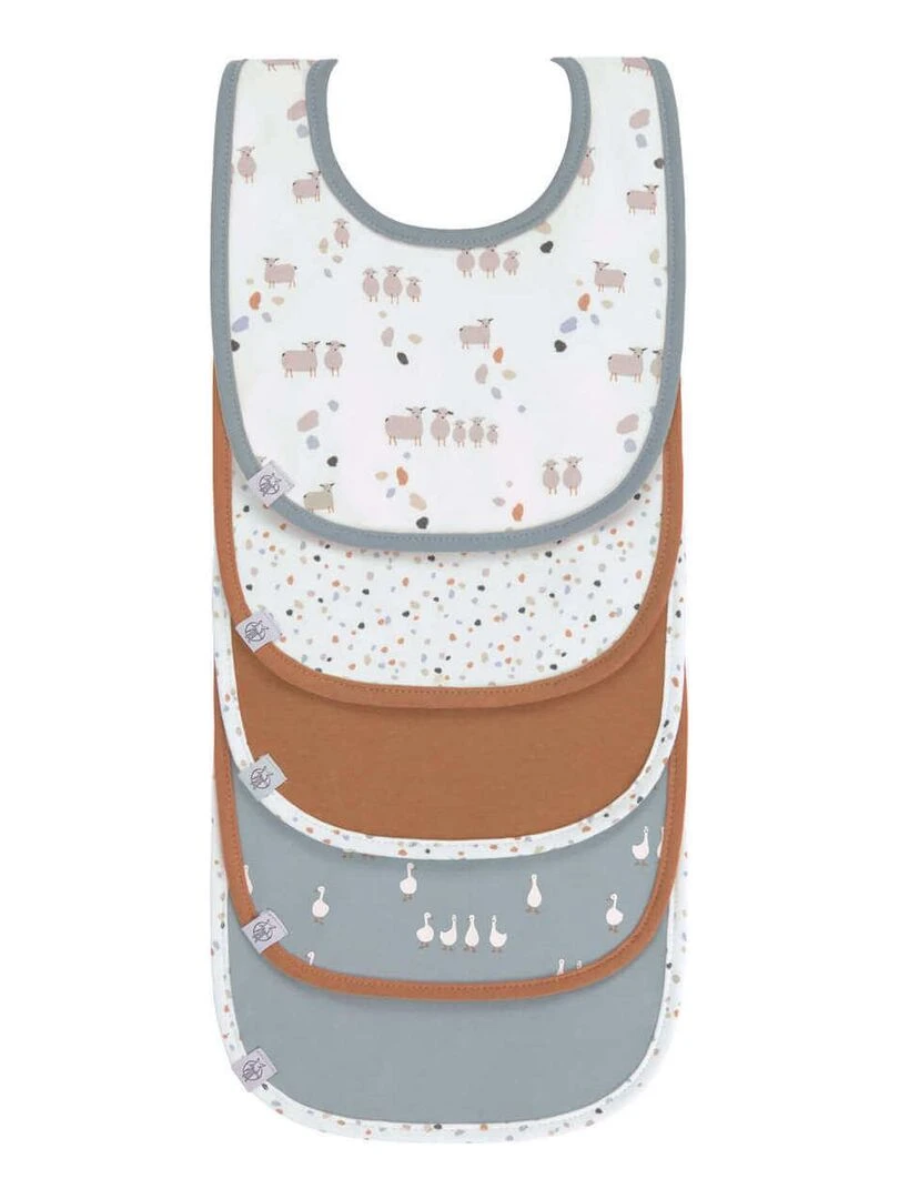 Lot de 5 bavoirs en éponge imperméable 3 18 mois Mouton Multicolore