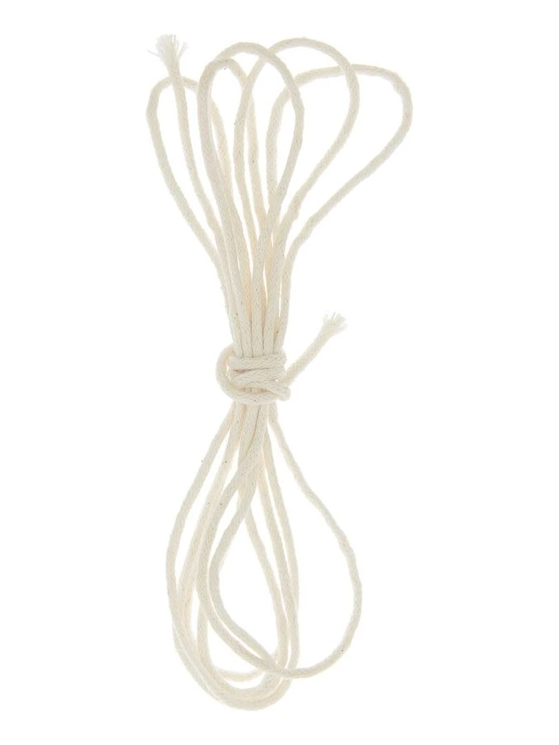 Mèche à bougie en coton 3 m Blanc