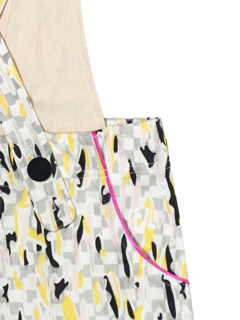 Short Salopette Été Fille 2 en 1  Coton Jaune  CHARLOTTE   'LA FAUTE A VOLTAIRE'   Blanc Jaune Noir