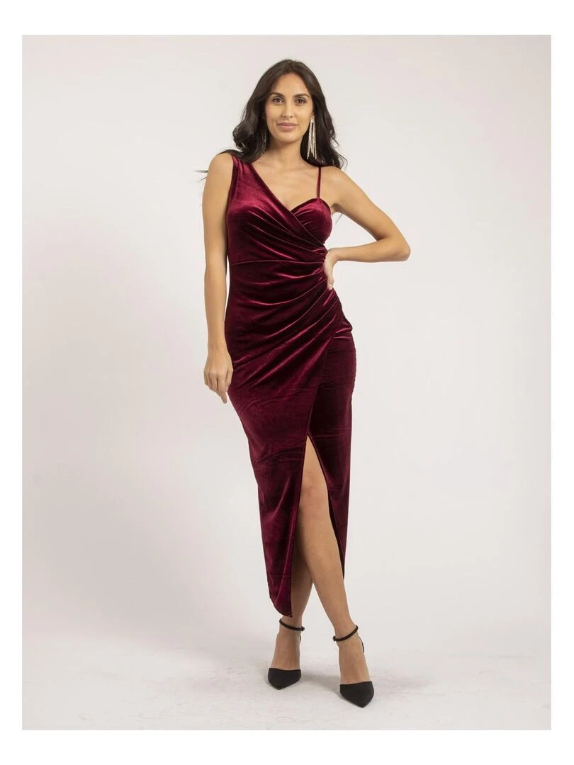Robe longue velours INAKIA   Bordeaux