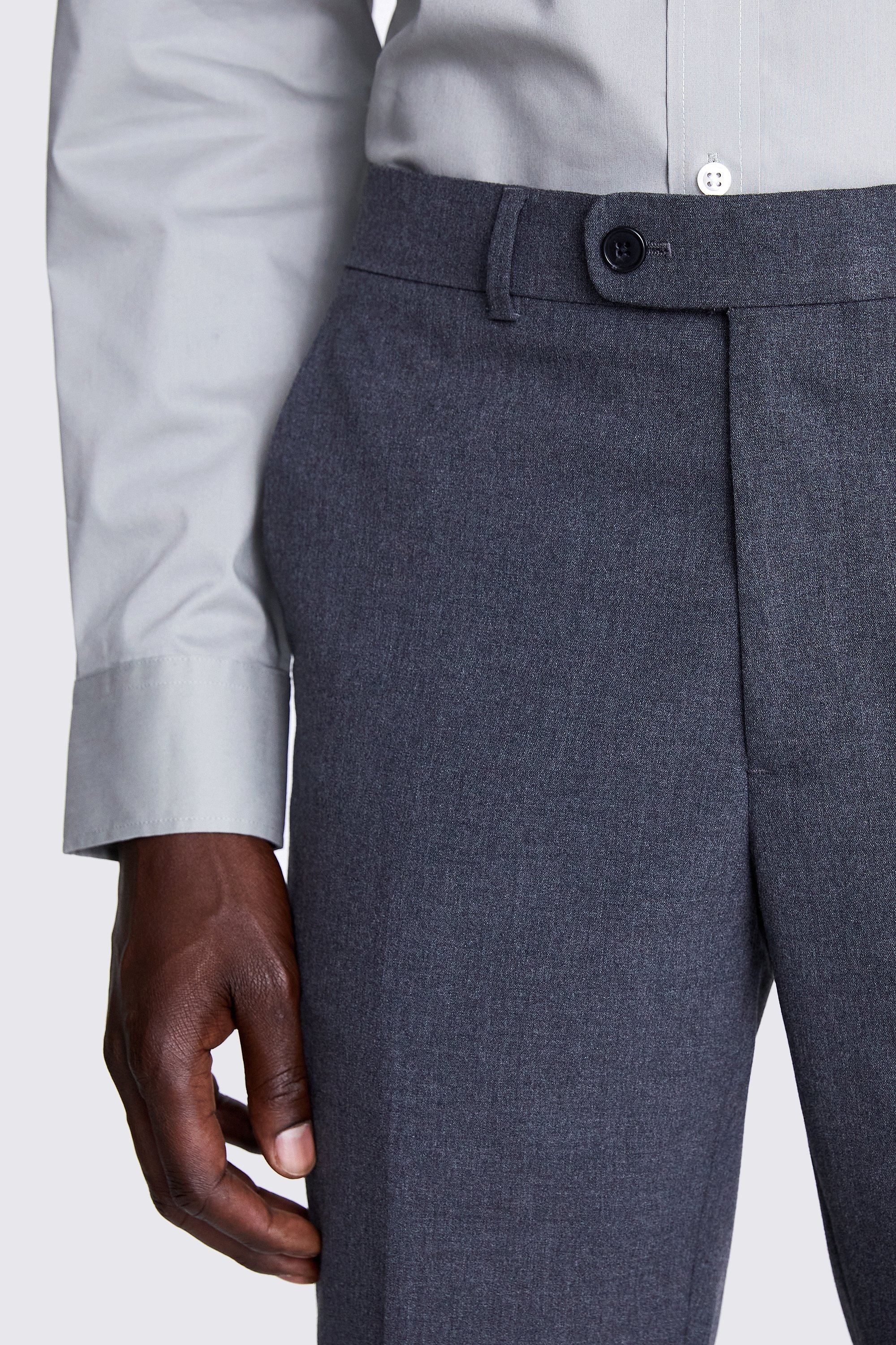 Tailored Fit Grey Trousers   Buy Online at Moss