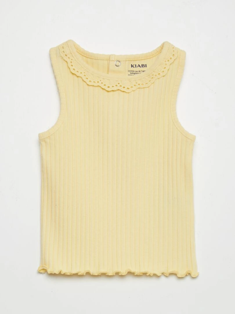 Ensemble débardeur + short côtelé   2 pièces   Jaune