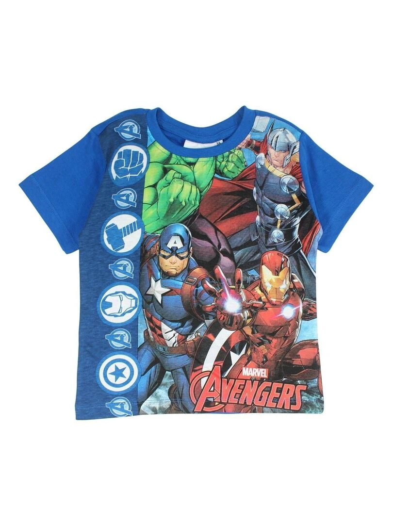 Avengers Ensemble T shirt short garçon Imprimé Avengers Bleu