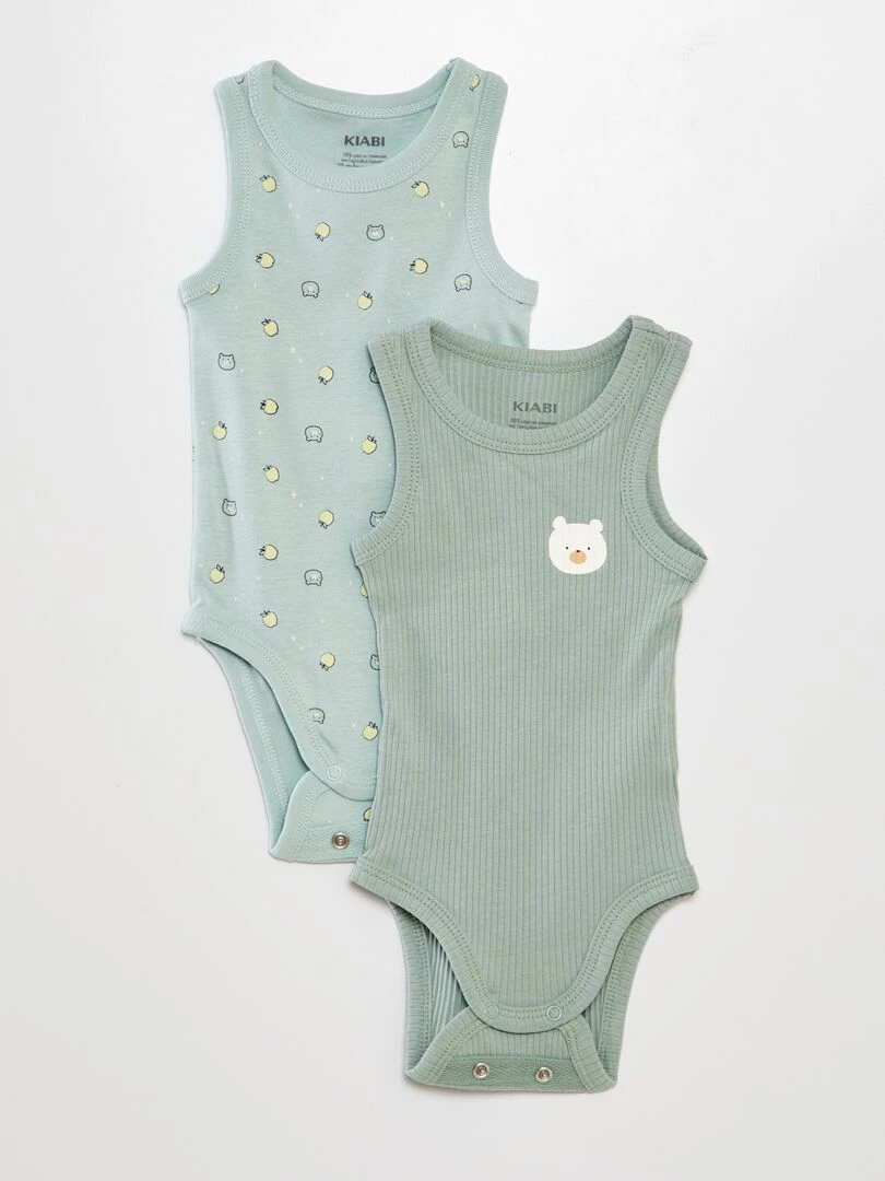 Lot de 2 bodies Bleu/vert