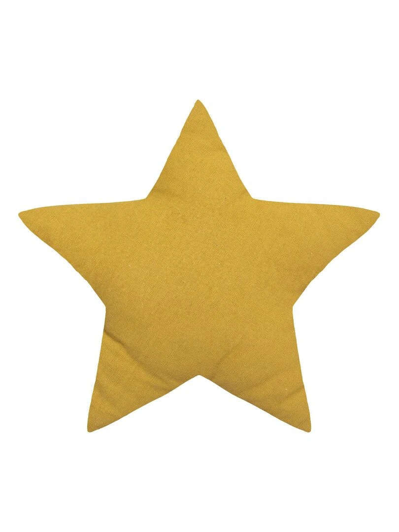 Coussin étoile à motifs métallisés Jaune