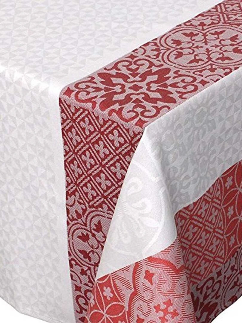 Nappe Carrée Enduite "Mosaïque"   Rouge