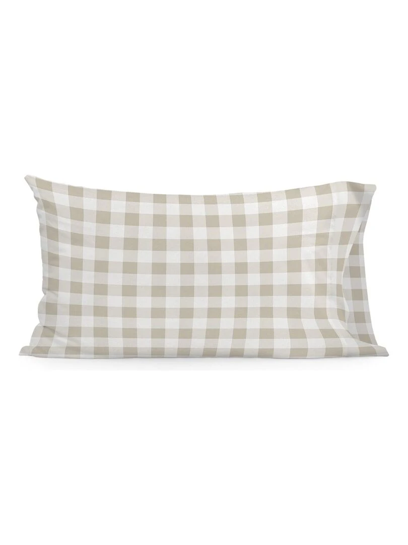Taie d'oreiller Vichy "Happyfriday" Beige