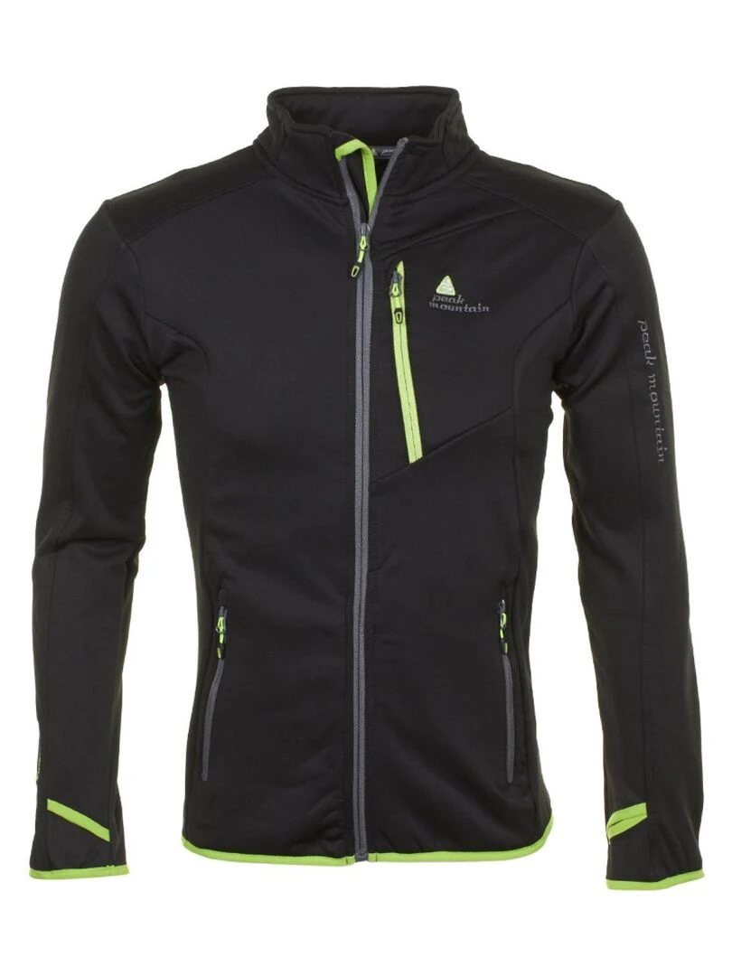 Blouson polar shell homme CLIMATE PEAK MOUNTAIN Noir Vert