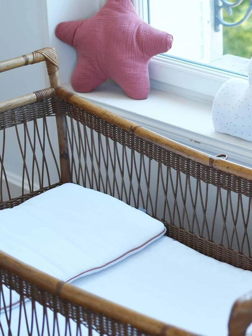 Oreiller plat en gaze de coton  Jeanne   Marron clair