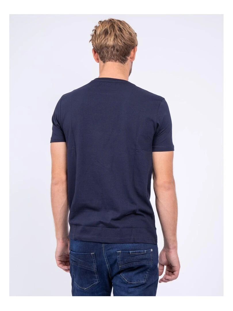 T shirt col rond pur coton JAMULO Bleu marine