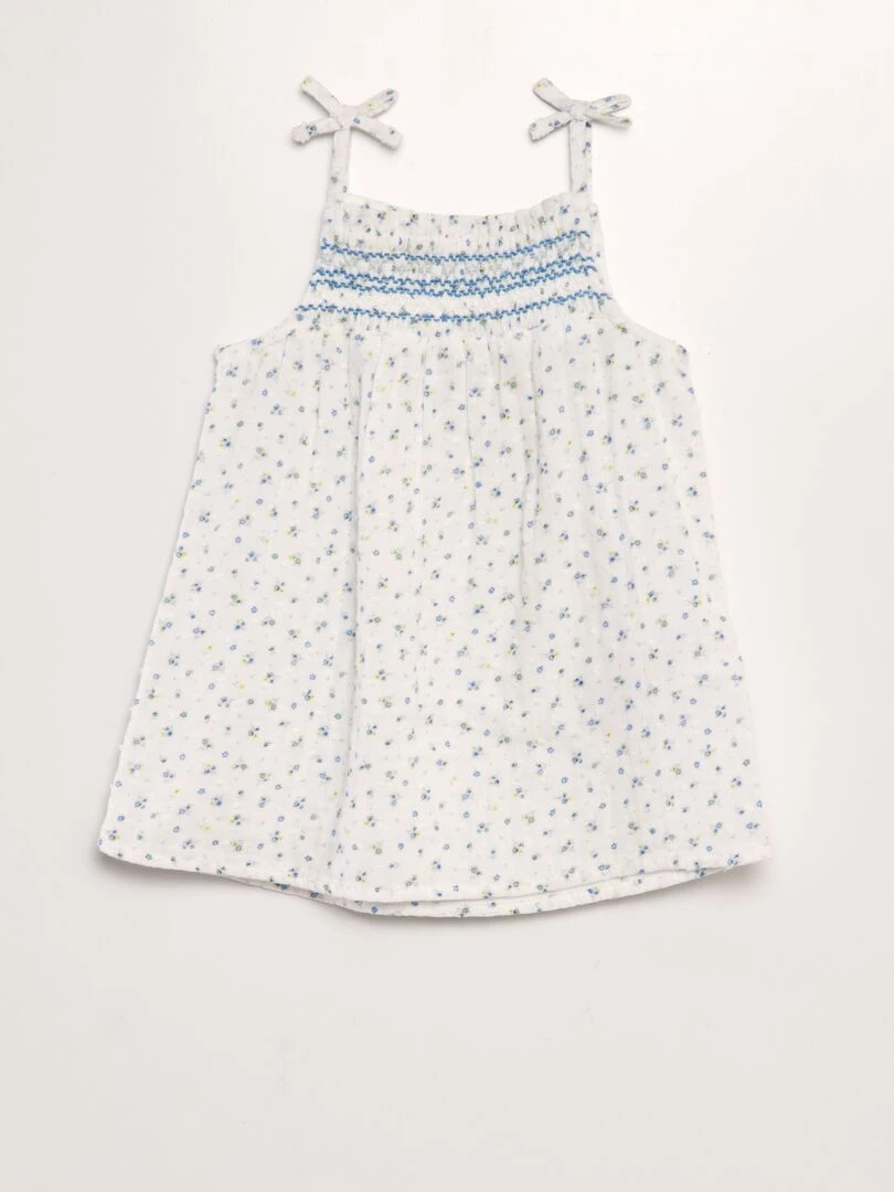 Robe + culotte en coton plumetis   2 pièces   Bleu
