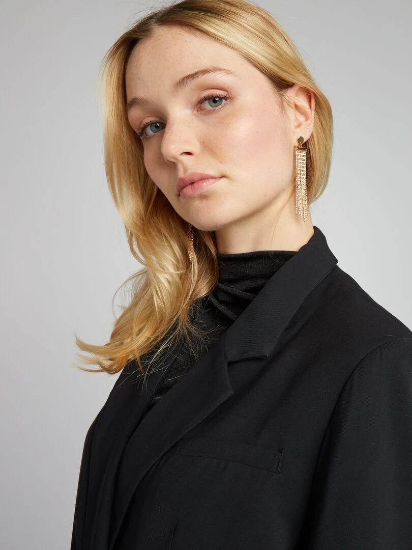 Veste de tailleur longue   Noir