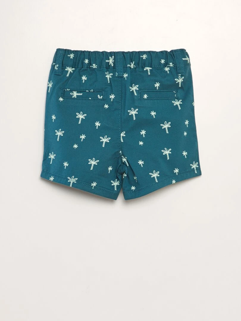 Short chino en twill   Bleu vert