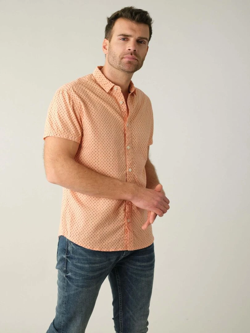 Chemise homme à motifs palmiers 'Deeluxe'   Saumon