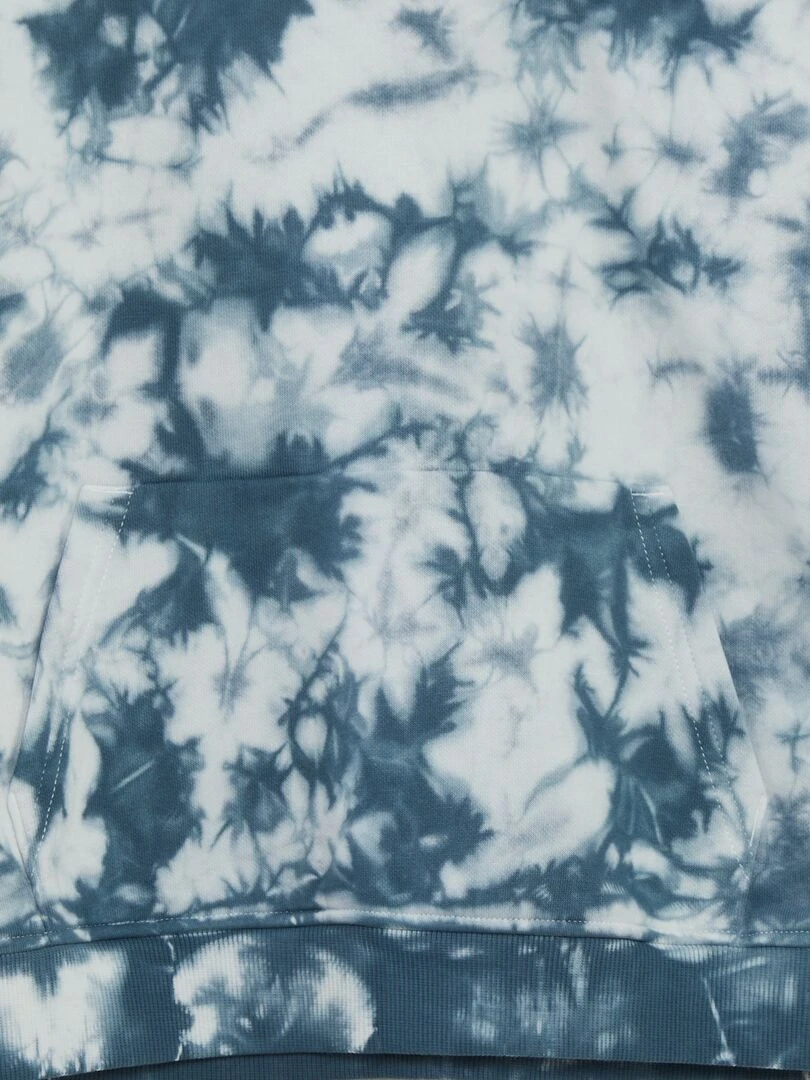 Sweat à capuche effet tie and dye BLEU