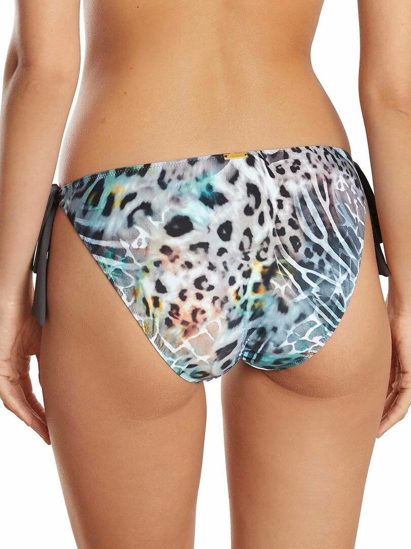 Bas maillot de bain à nouettes taille basse Animal Bleu turquoise